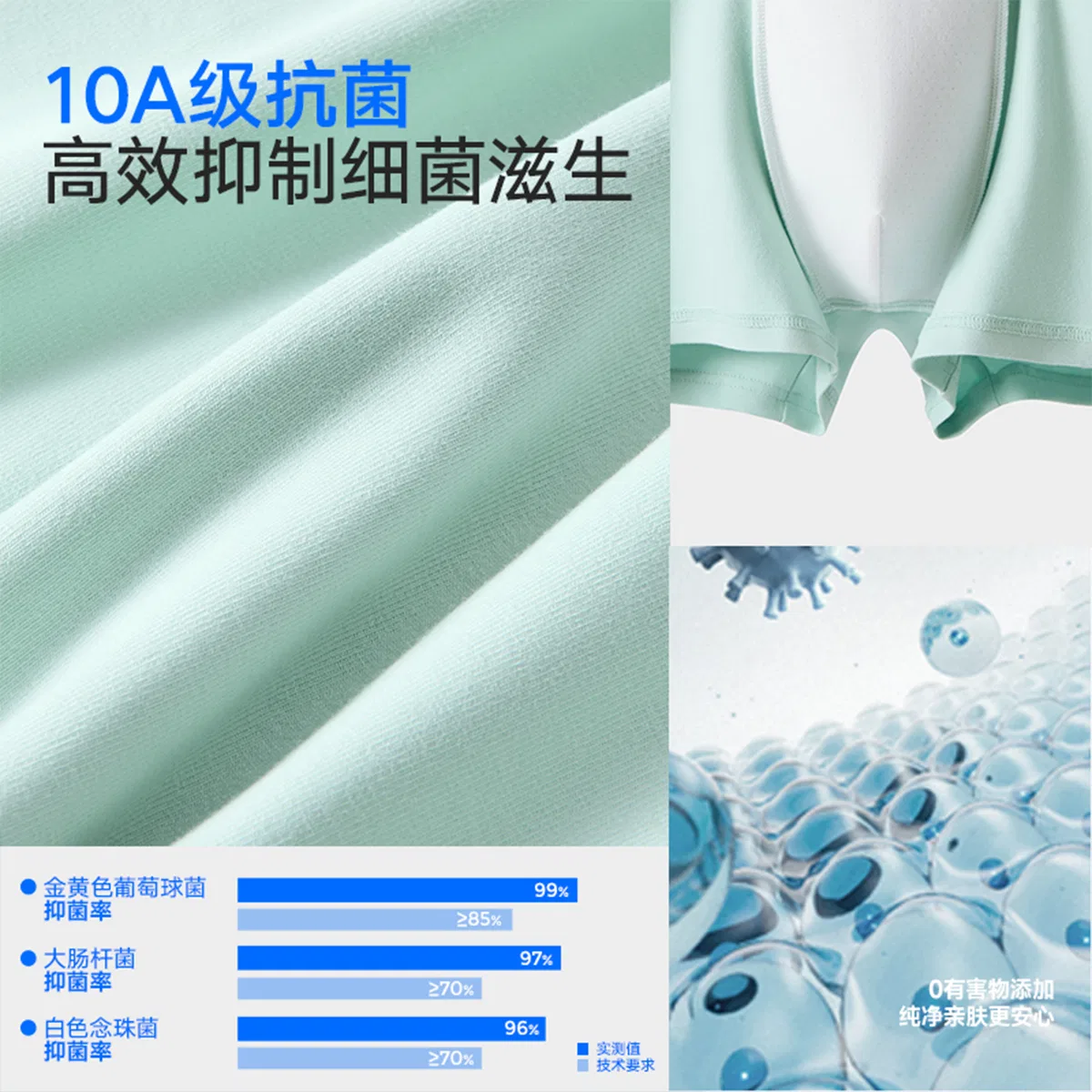 Детские трусы-боксеры с принтом HLA, Gray Blue/Light Gray/Light Green — фото 3