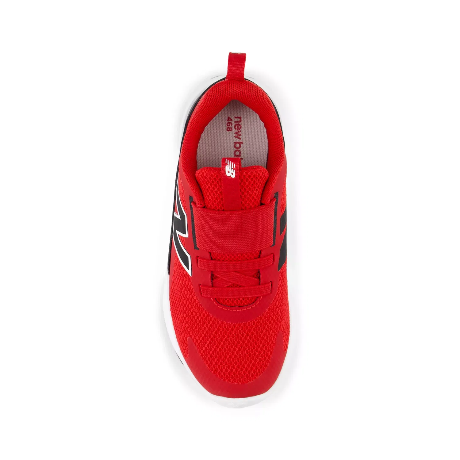 Детские кроссовки без шнуровки на сетчатой основе 468 Slip On New Balance, Team Red With Black And White — фото 4