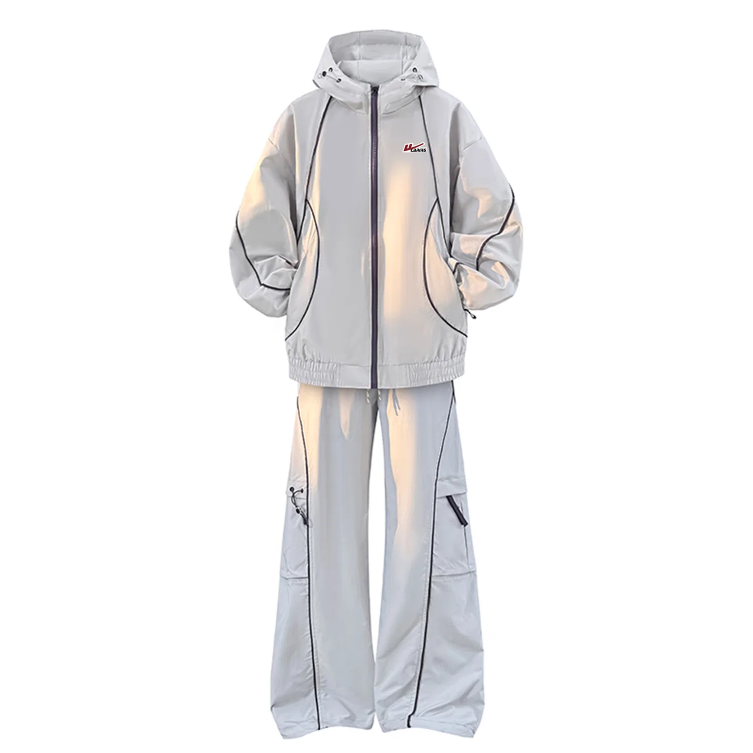 Детский комплект куртка и брюки из ветрозащитной ткани Glacier Blue Two-Piece Set DIY Badge WARRIOR — фото 3