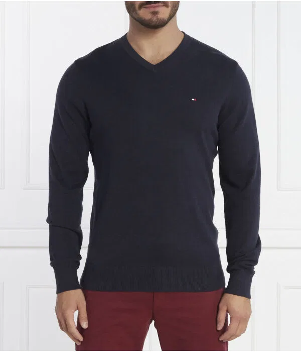 Мужской свитер с V-образным вырезом Tommy Hilfiger, Blu Marino