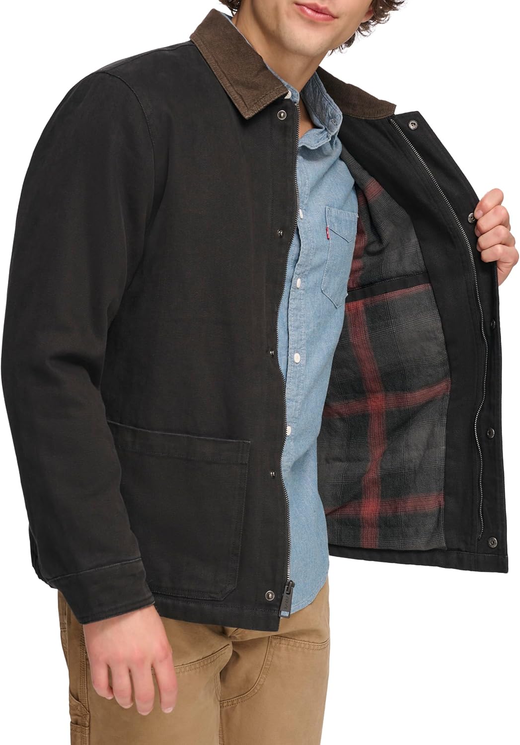 Мужское пальто Levi's из хлопчатобумажной ткани Levi's для работы, Black — фото 2