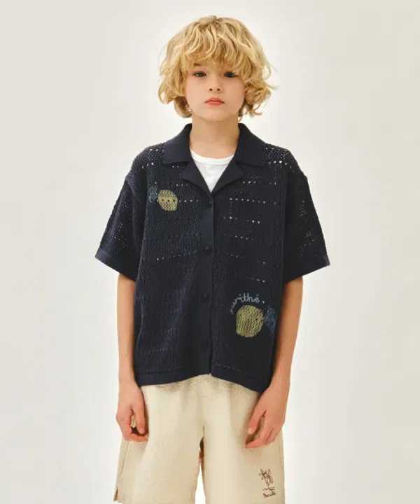 Детский кардиган с коротким рукавом, Marithé Kids, синий