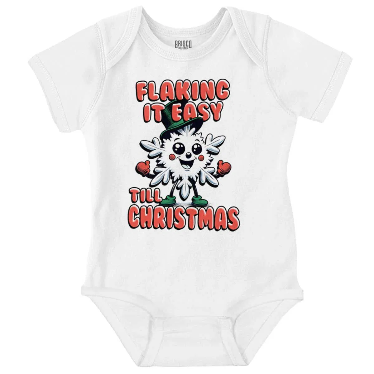 Детский боди-комбинезон с принтом Flaking It Easy Till Christmas Pun Brisco Brands, White