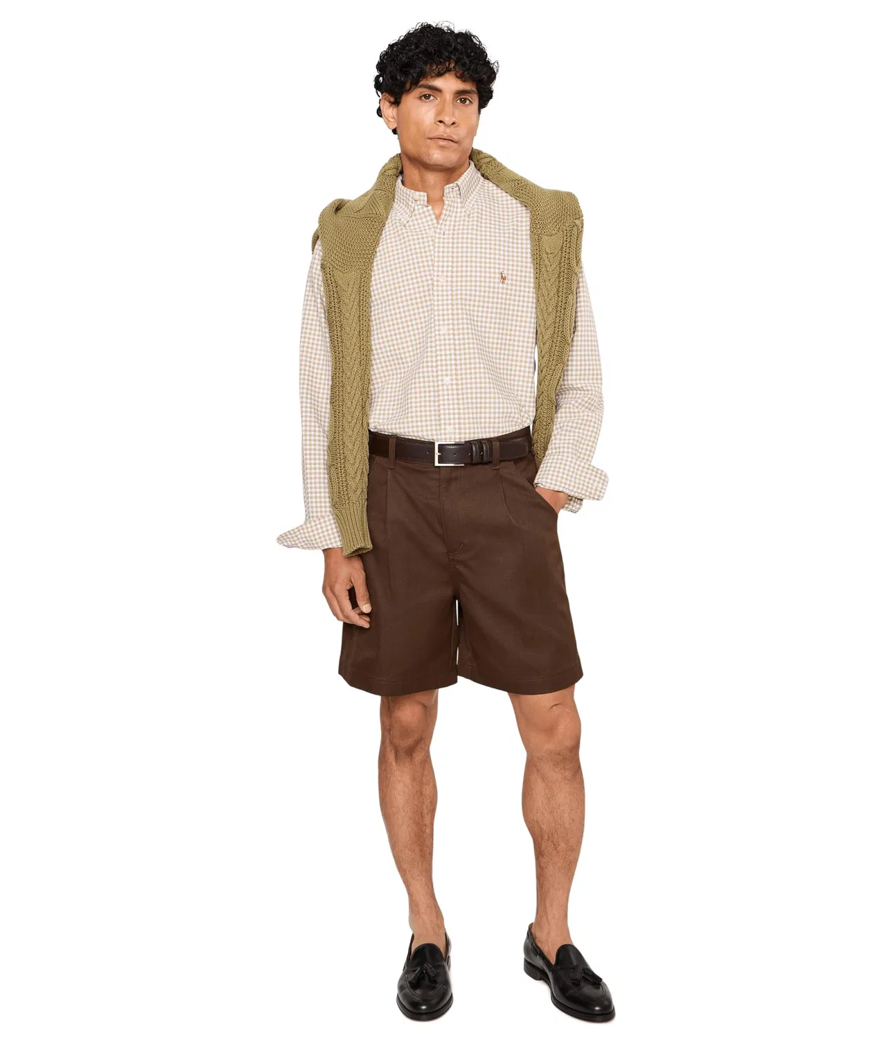 Классическая рубашка Оксфорд из ткани, окрашенной в готовом виде. Polo Ralph Lauren, Coastal Beige/White — фото 2