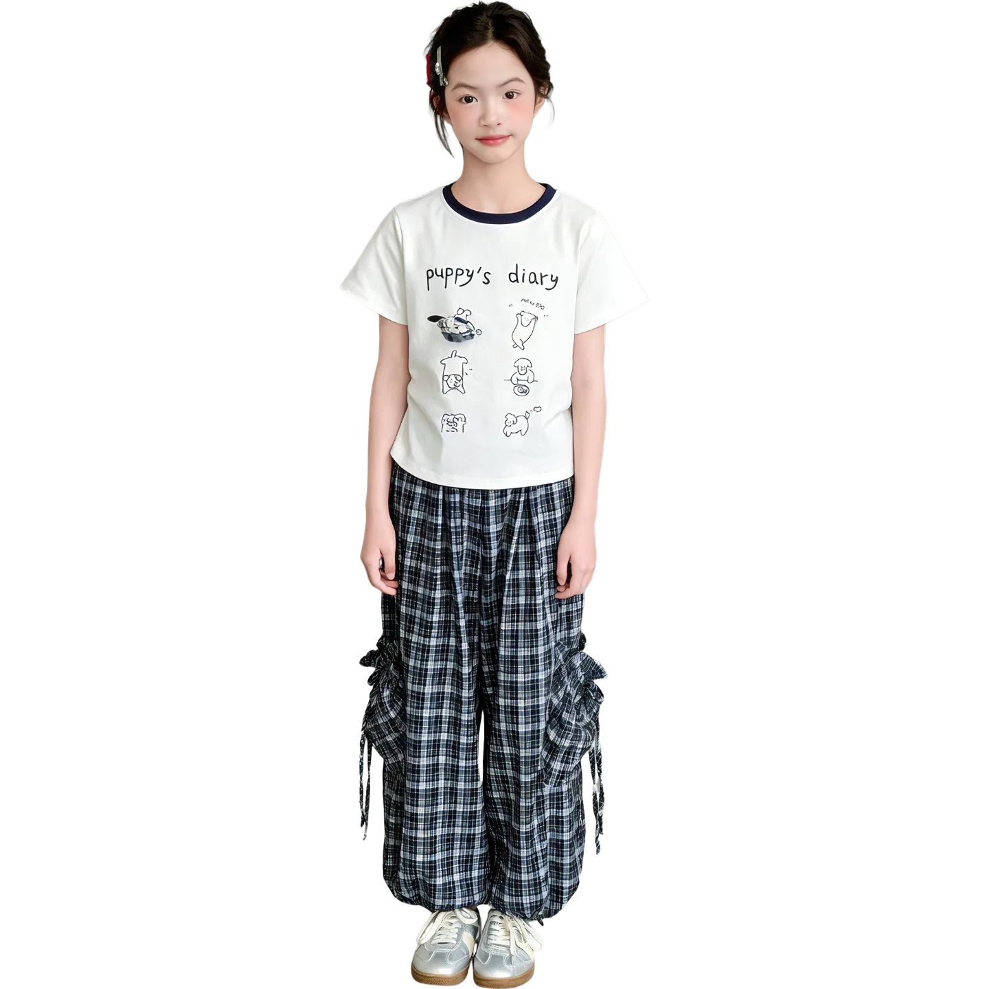 Детский спортивный костюм с коротким рукавом Lanza, White