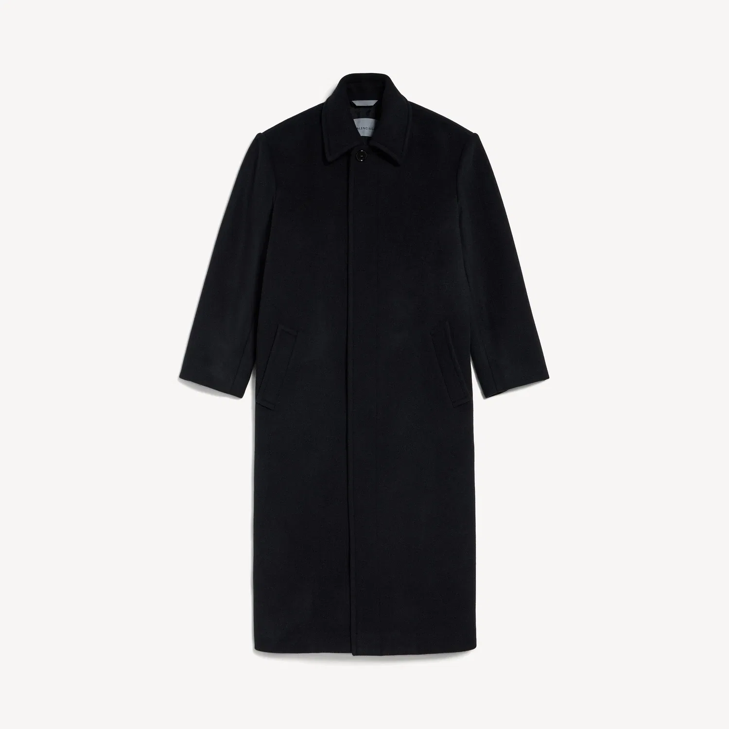 Мужское длинное двустороннее пальто-кокон BALENCIAGA, черный
