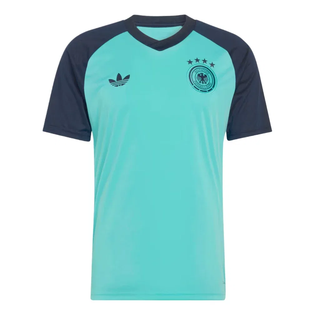 Мужская футболка Adidas Germany 26 Away Pre Match Jersey Asia Sizing Flash Aqua, зеленый