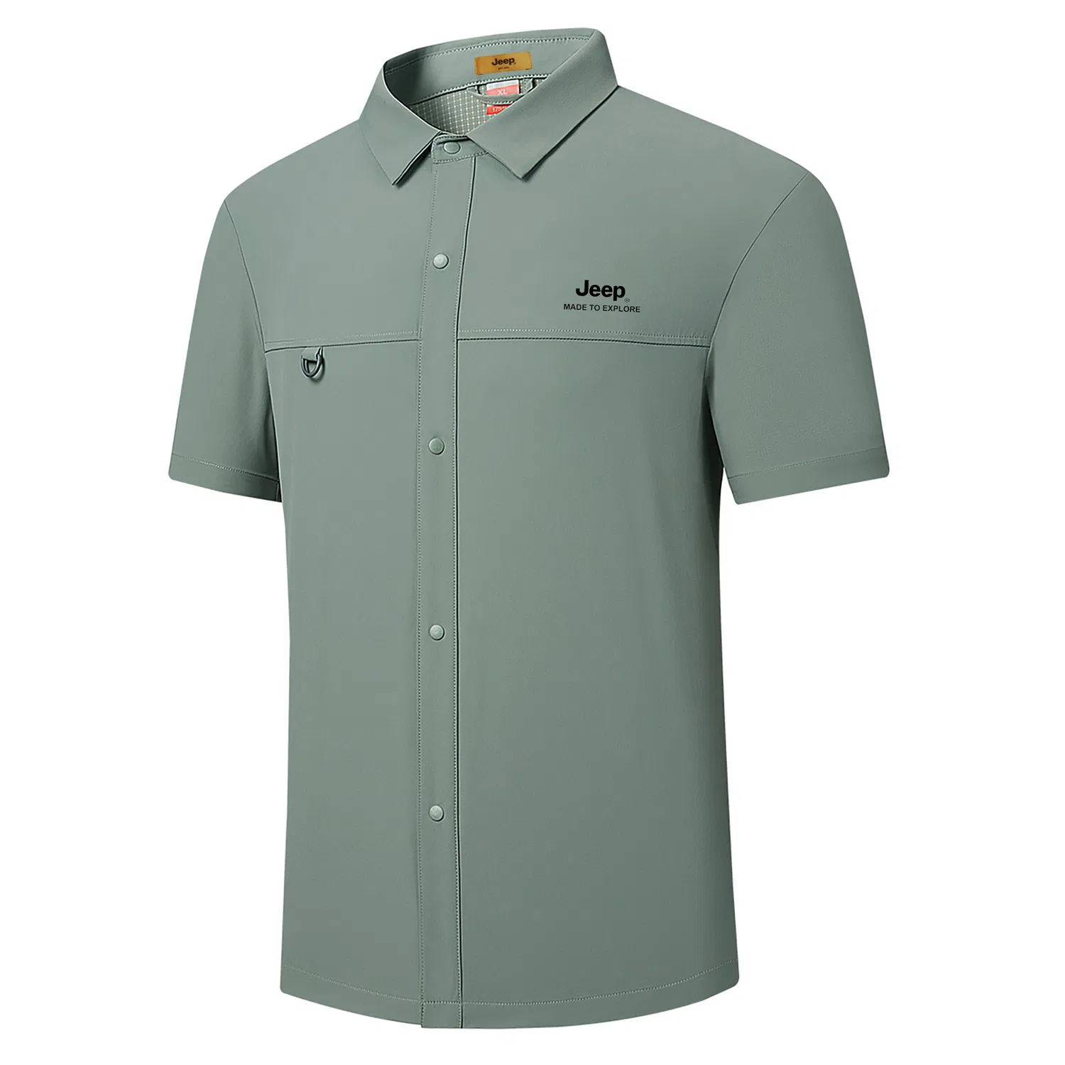Детская рубашка с воротником прямого кроя Jeep Leisure Collection, Forest Green