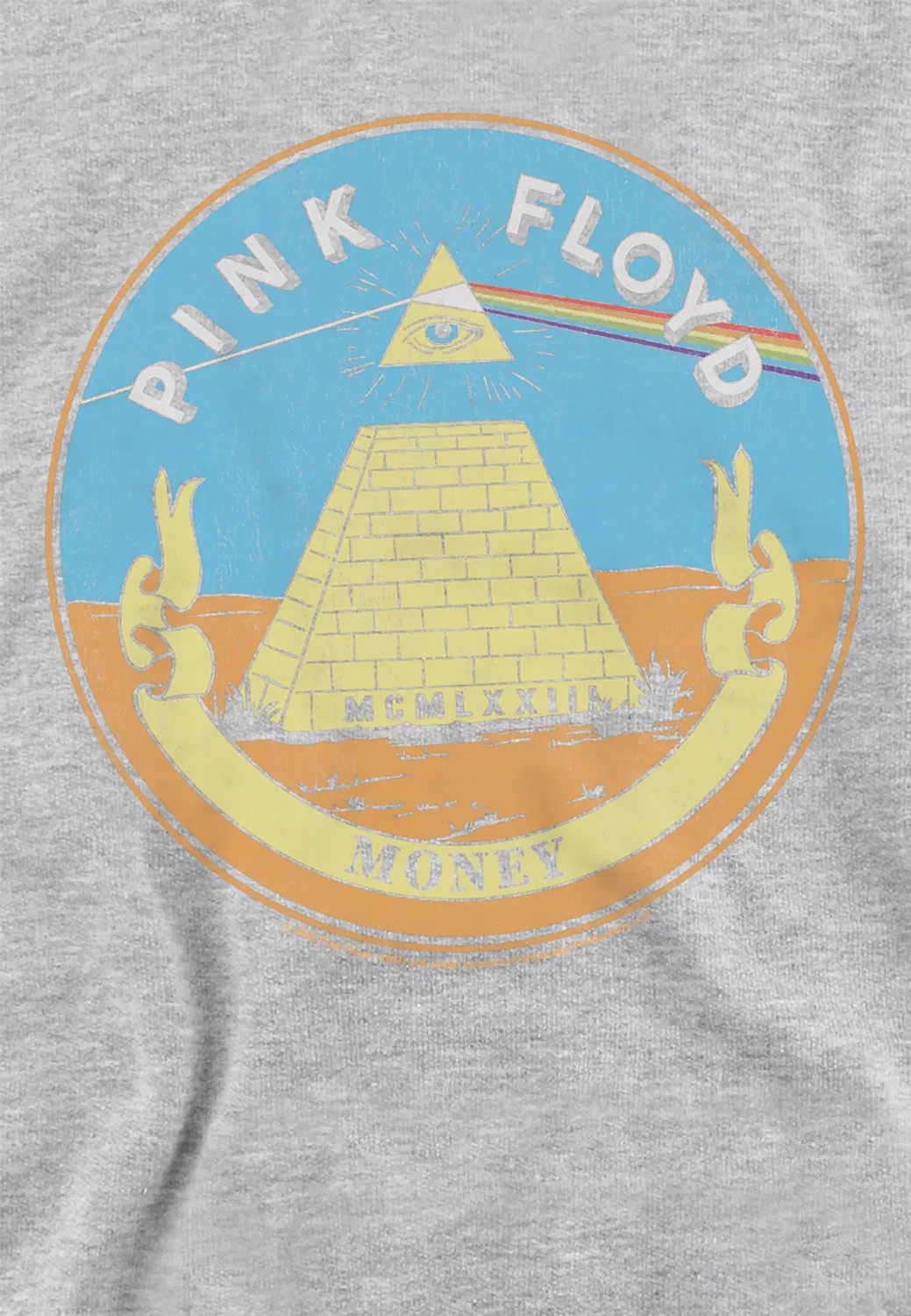 Детский худи с принтом Money Seal Pink Floyd, Grey — фото 2