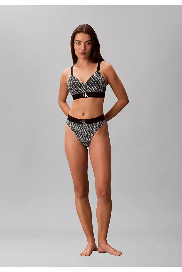 Женское бюстье хлопковое с принтом Calvin Klein, Black — фото 3
