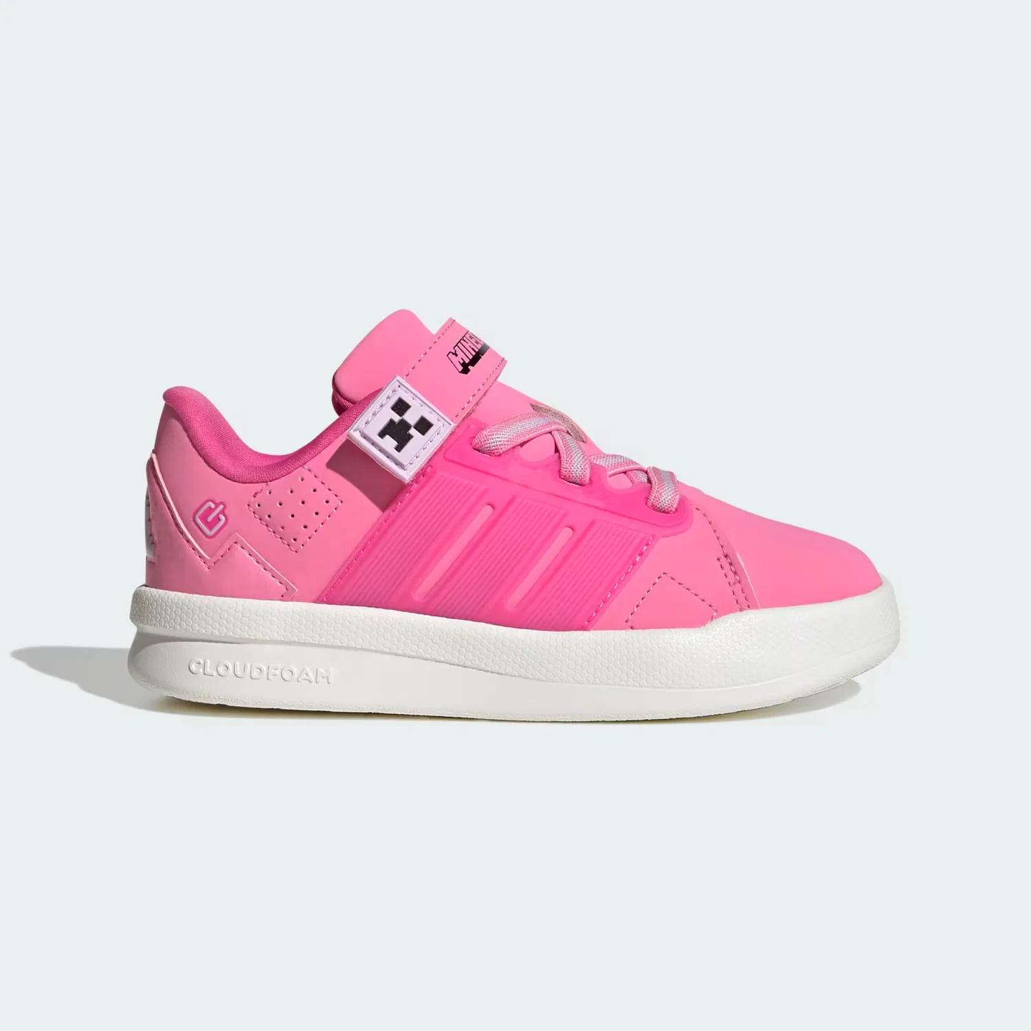 Детские кроссовки со светодиодной подсветкой Minecraft Lightorama Court Adidas Sportswear, Bliss Pink/Pulse Magenta/Ice Lavender