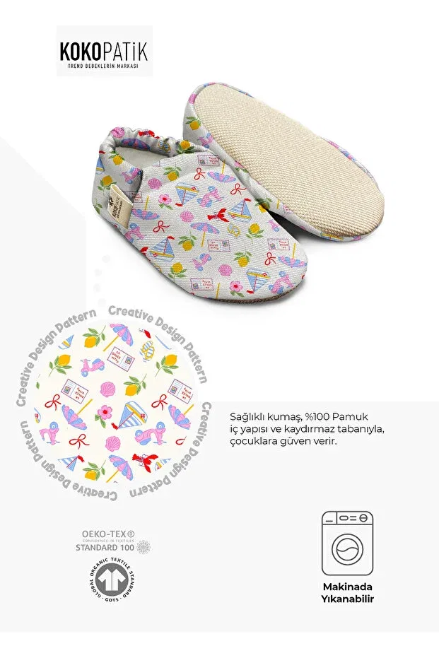 Детские пинетки с принтом Sahil pattern booties Kokopatik, Multicolor — фото 3