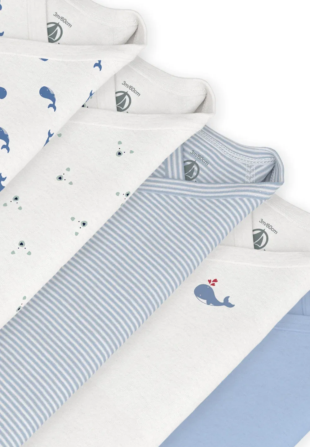 Набор из 5 предметов, унисекс - для тела Petit Bateau, White Skyblue — фото 3