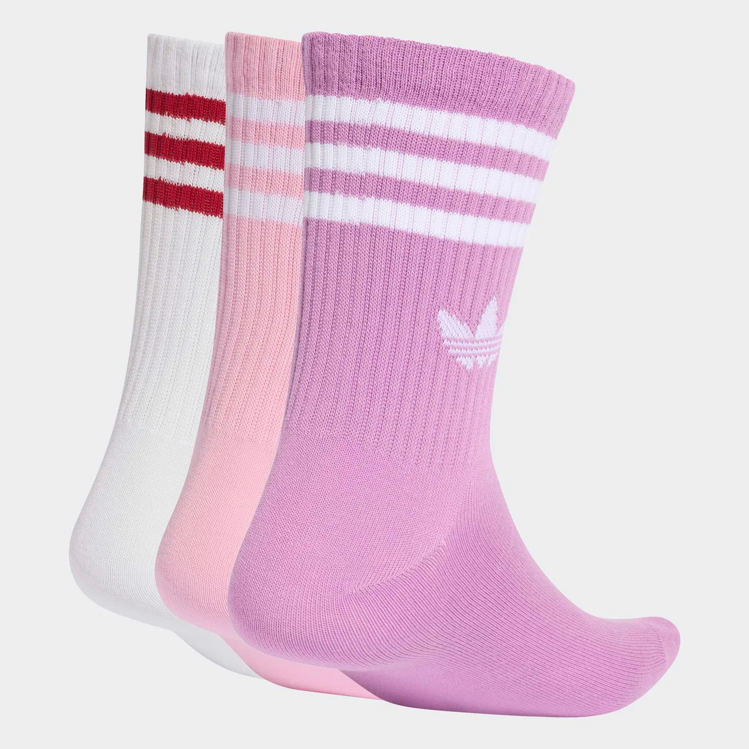 Мужские спортивные носки с тремя полосками Adidas Originals, Preloved Purple/Bliss Pink/White — фото 2