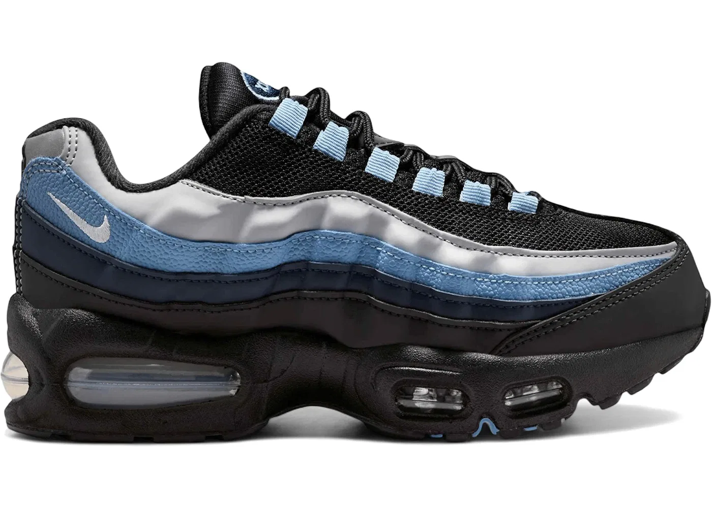 Детские кроссовки с длинным шнурком Nike Air Max 95 Nike, Black/Light Smoke Grey/Work Blue/White