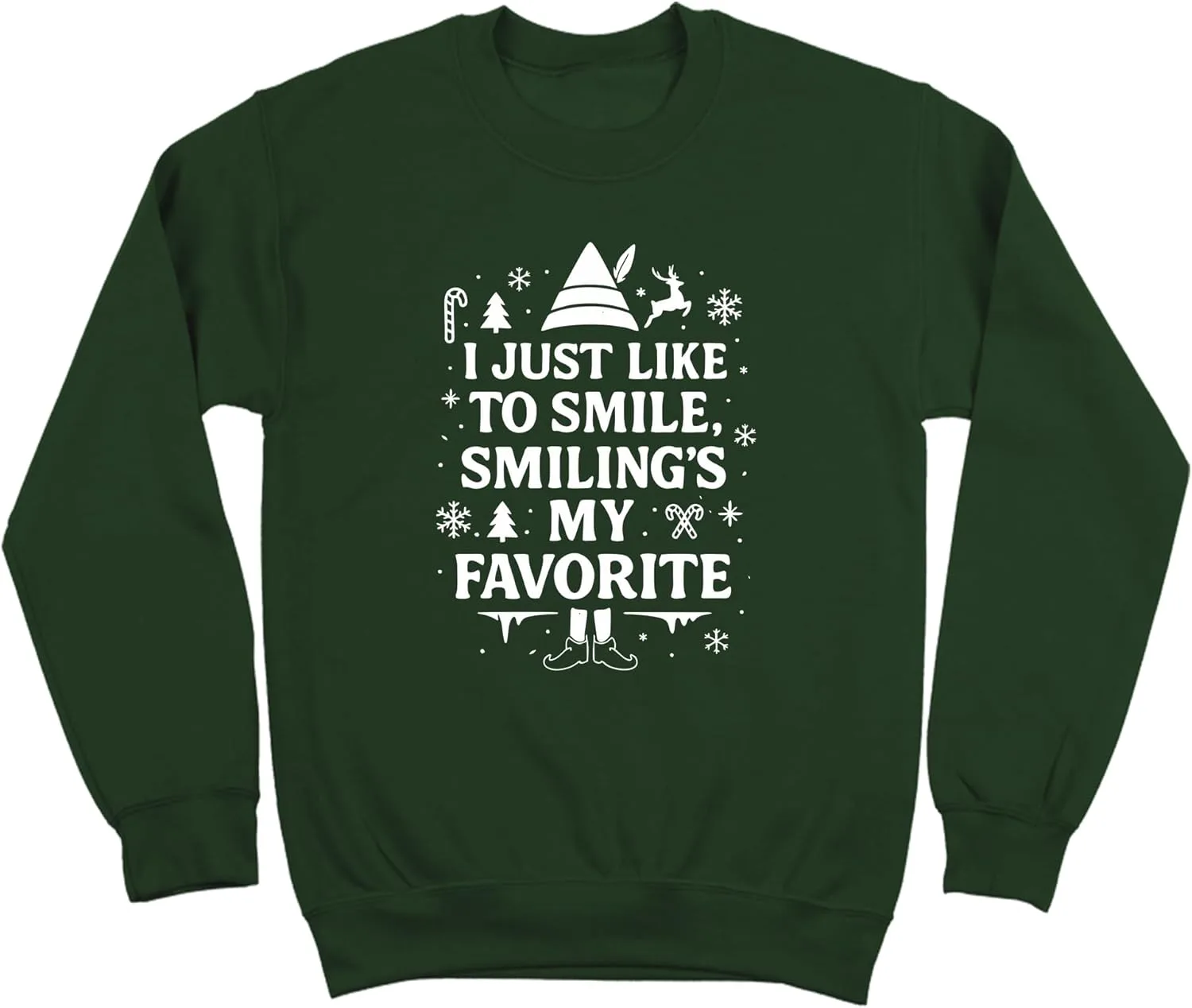 

Свитшот Donkey Tees SMILING'S MY FAVORITE с новогодним эльфом