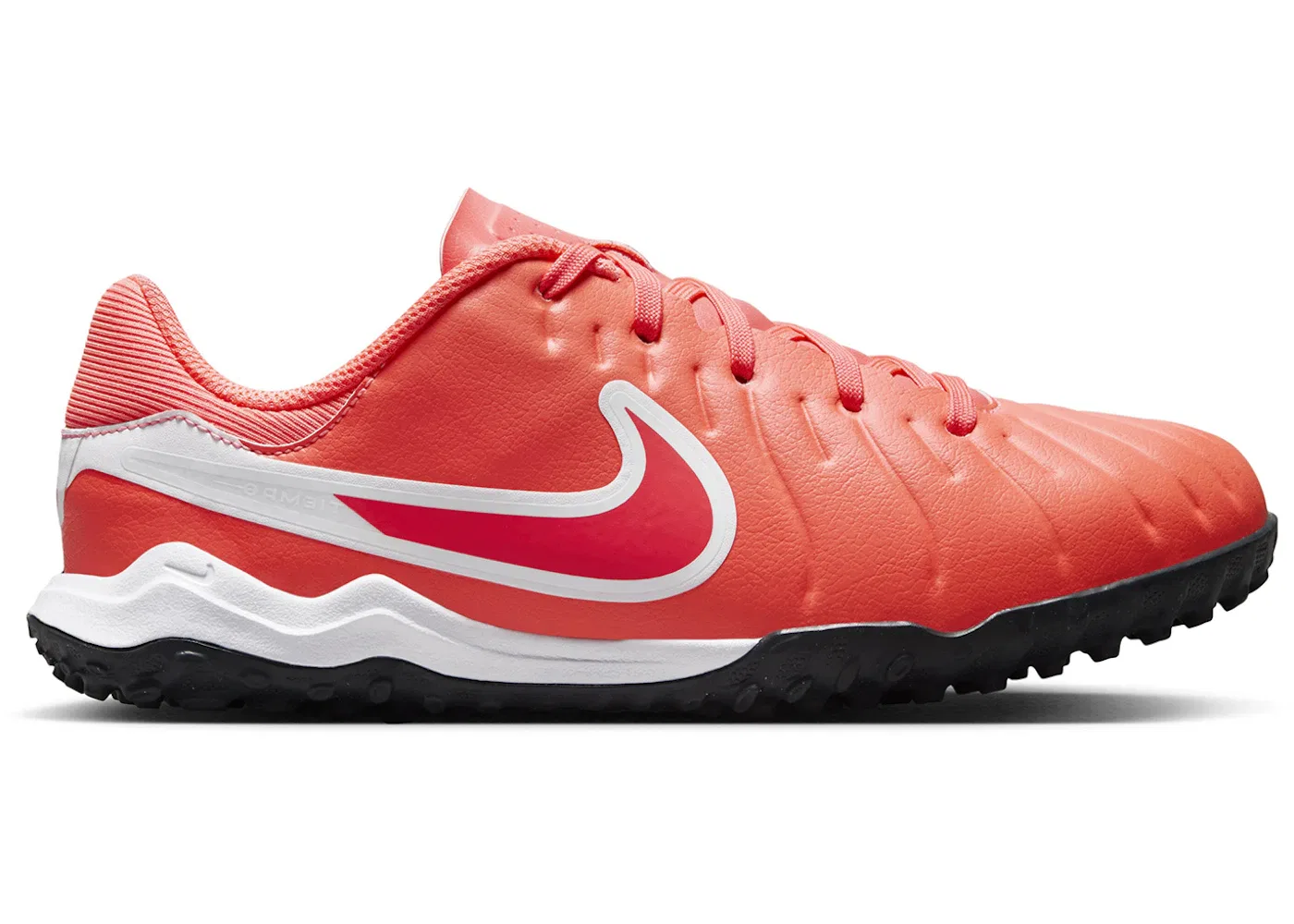 Детские кроссовки для мальчиков с длинным язычком Nike Tiempo Legend 10 Academy TF Mad Energy Pack, Hot Lava/White
