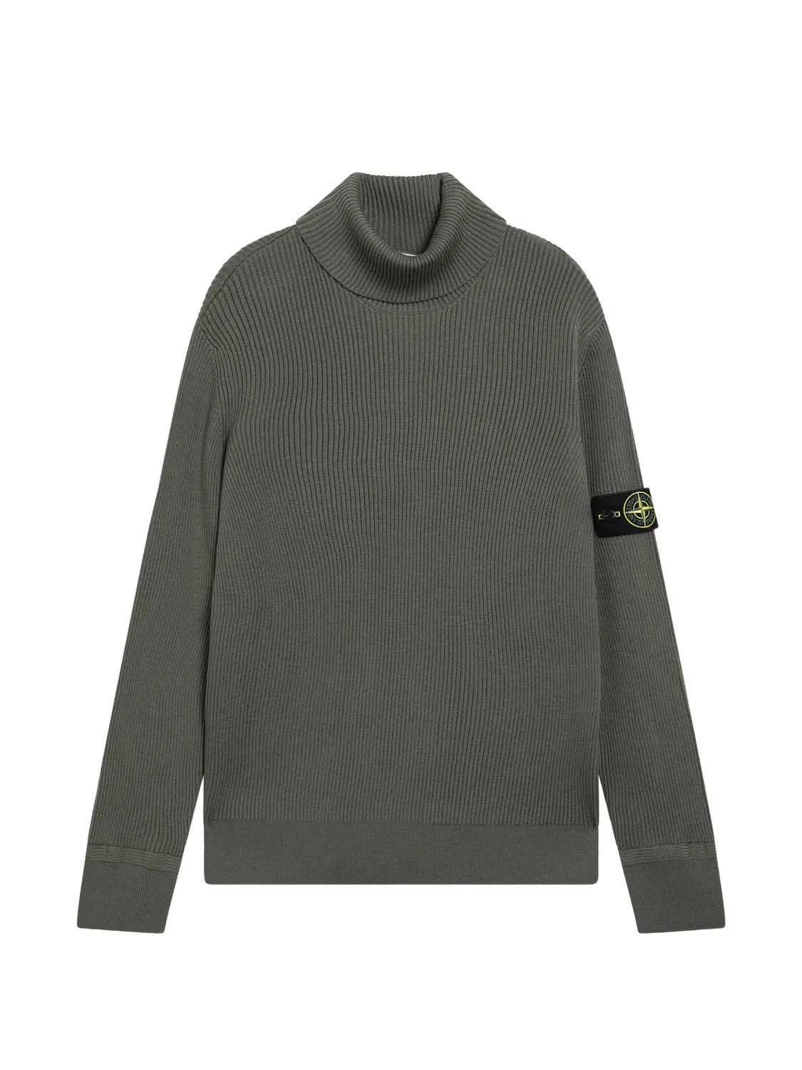 Stone Island Свитер в рубчик Compass зеленый