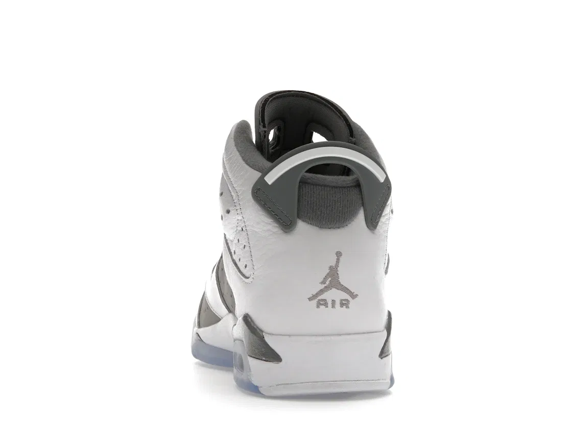 Детские кроссовки с перфорацией Jordan 6 Retro, White/Medium Grey/Cool Grey — фото 4