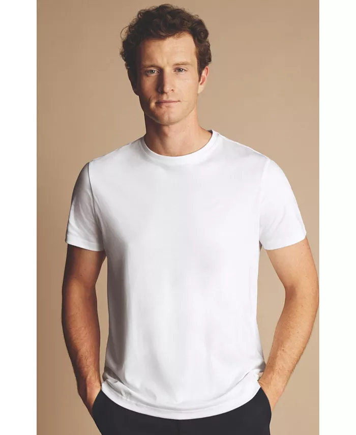 

Мужская хлопковая футболка с коротким рукавом Tyrwhitt Tee Charles Tyrwhitt, белый