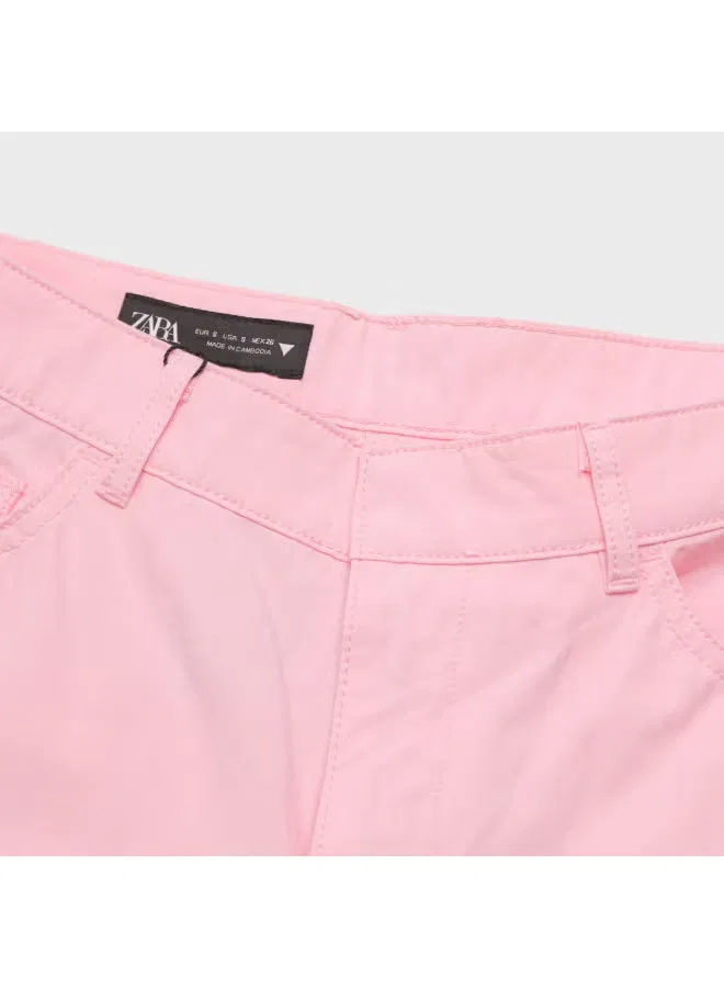 Брюки повседневные с мягкой посадкой Zara, розовый — фото 4