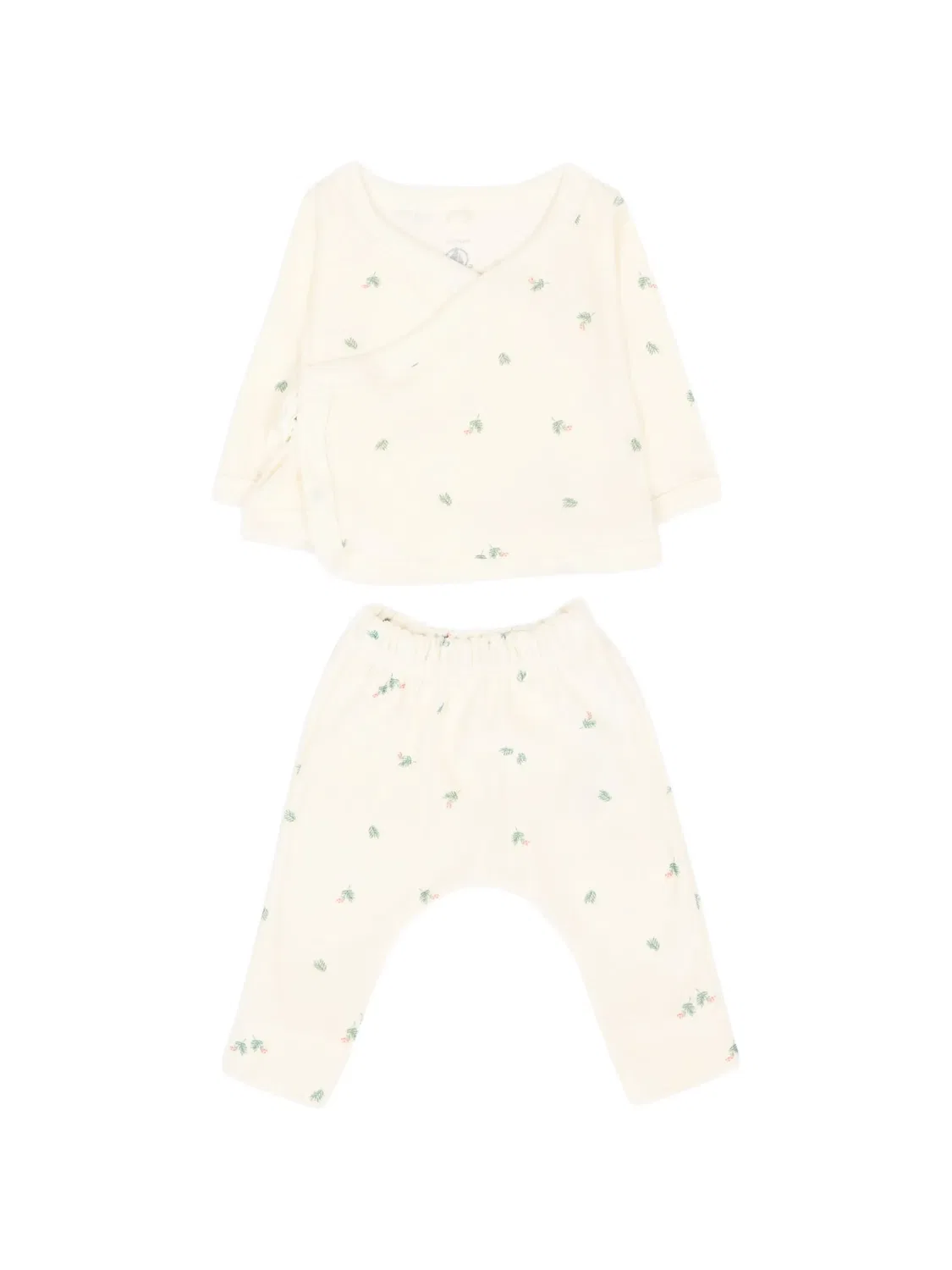 Комплект из топа и брюк с цветочным принтом Petit Bateau, нейтральные цвета — фото 2