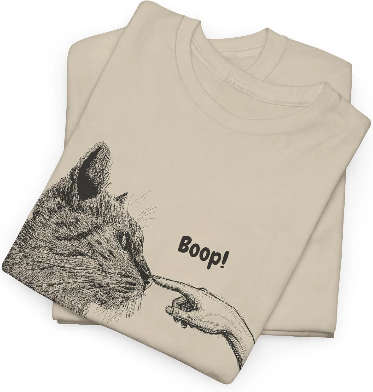 Женская футболка с принтом Boop Cat, песочный