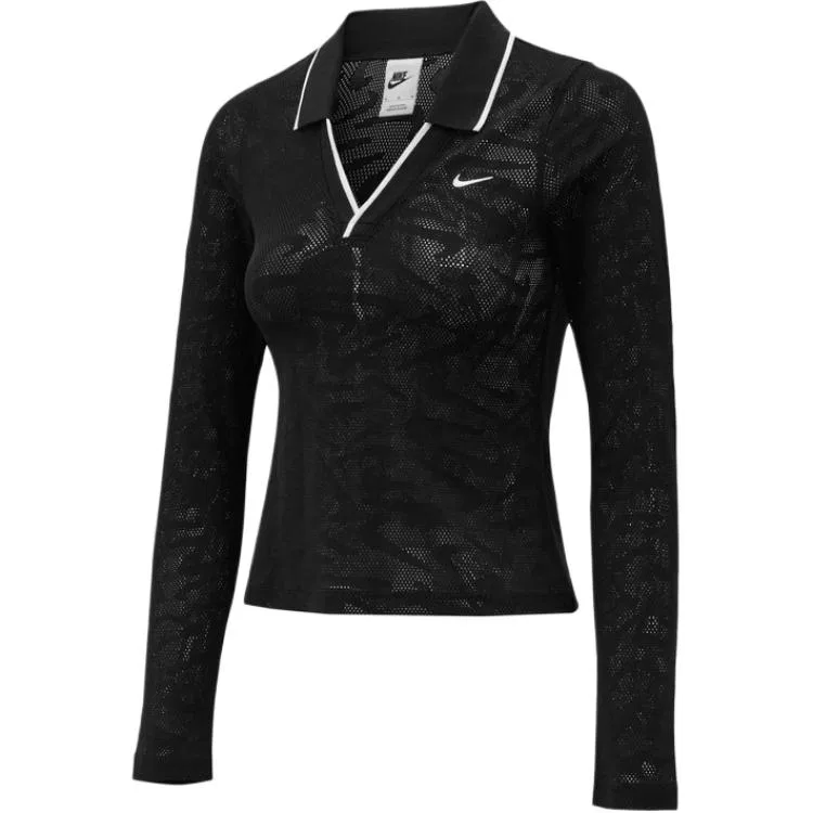 Футболка с отложным воротником Nike, Black/White