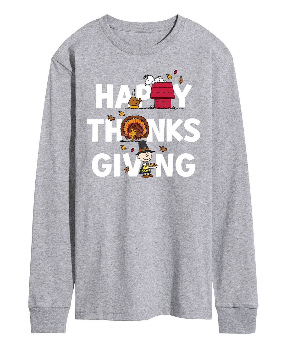 

Мужская футболка с длинным рукавом peanuts happy thanksgiving AIRWAVES, серый