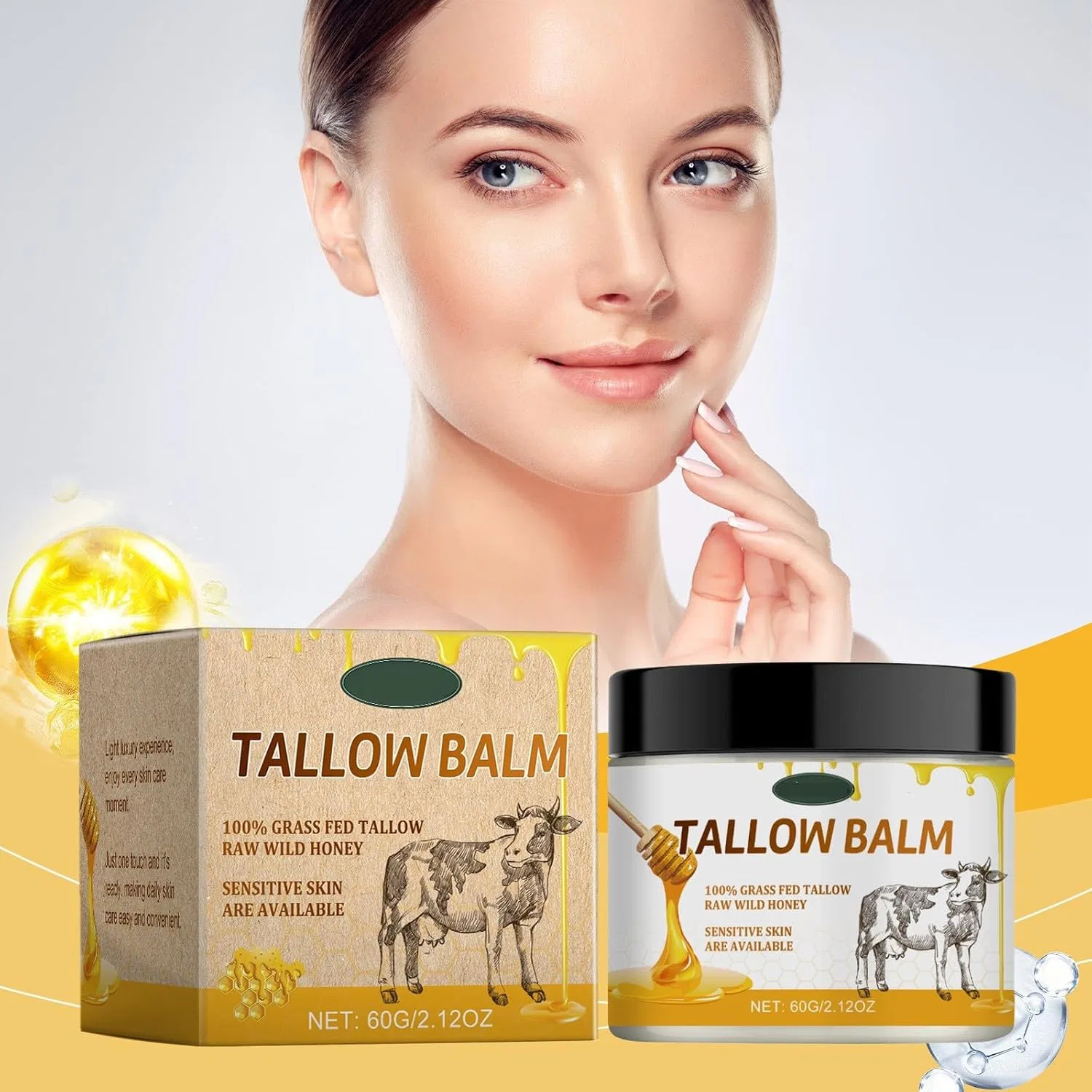 Крем для лица с говяжьим жиром и медом, 60 мл, 1 шт Generisch — фото 2