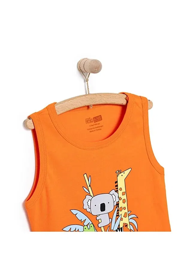 Детская футболка для мальчиков с принтом Hellobaby Ebebek Hello Baby, Orange — фото 3