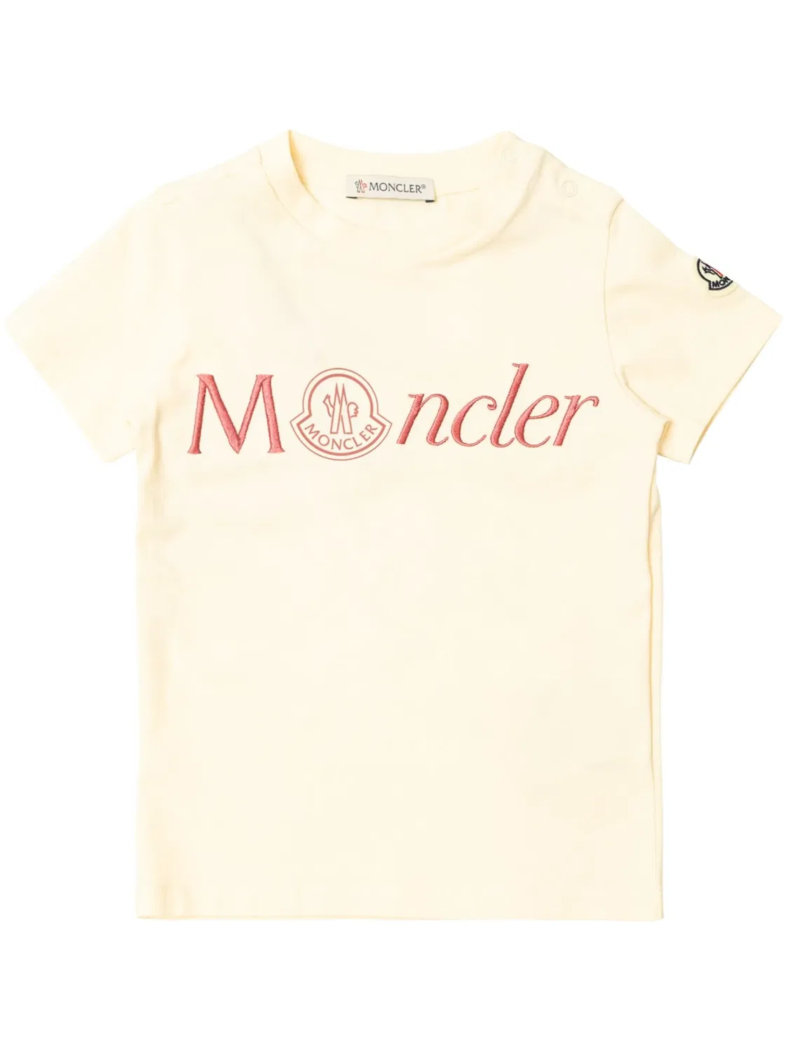 Футболка с логотипом Moncler, светло-желтый / кирпично-красный