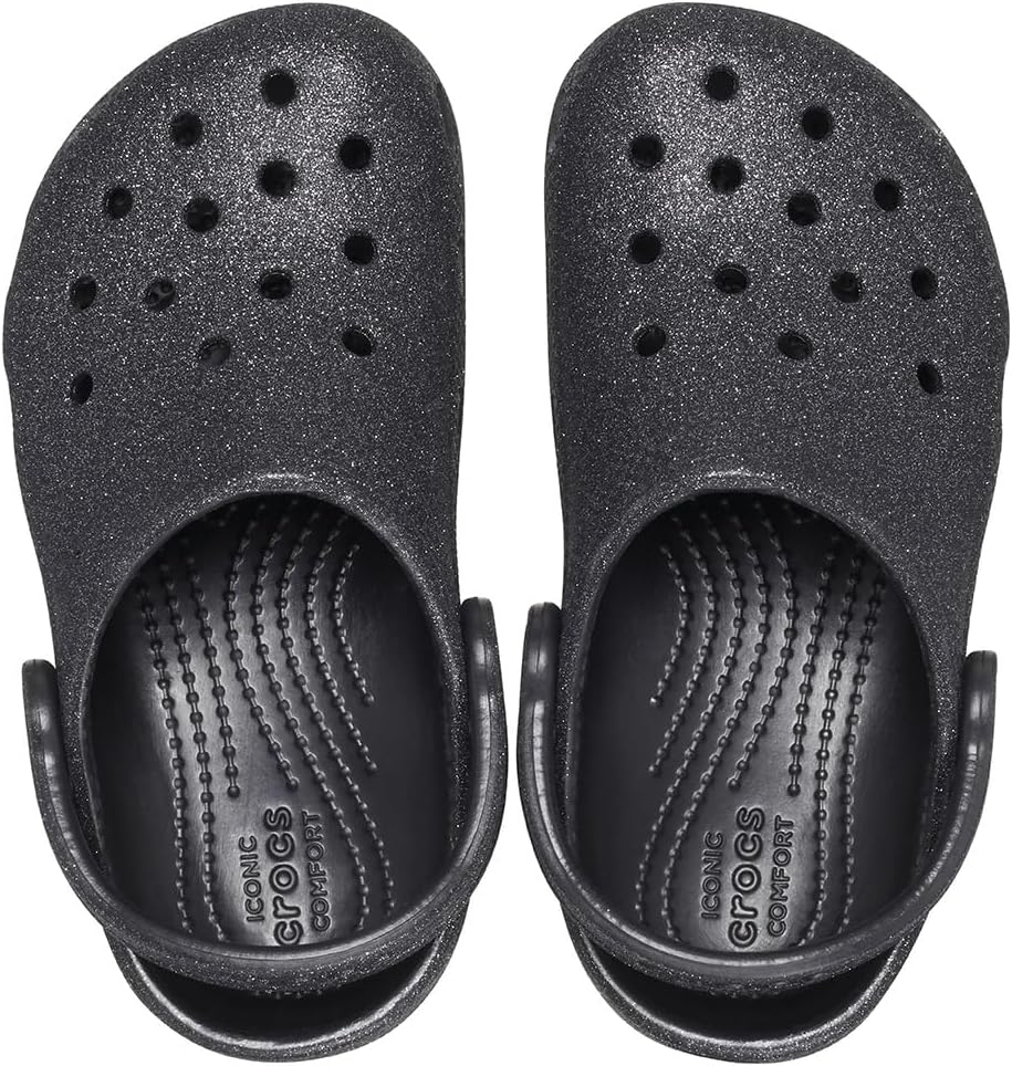 Детские кроксы Crocs Classic с блестками, черный — фото 4