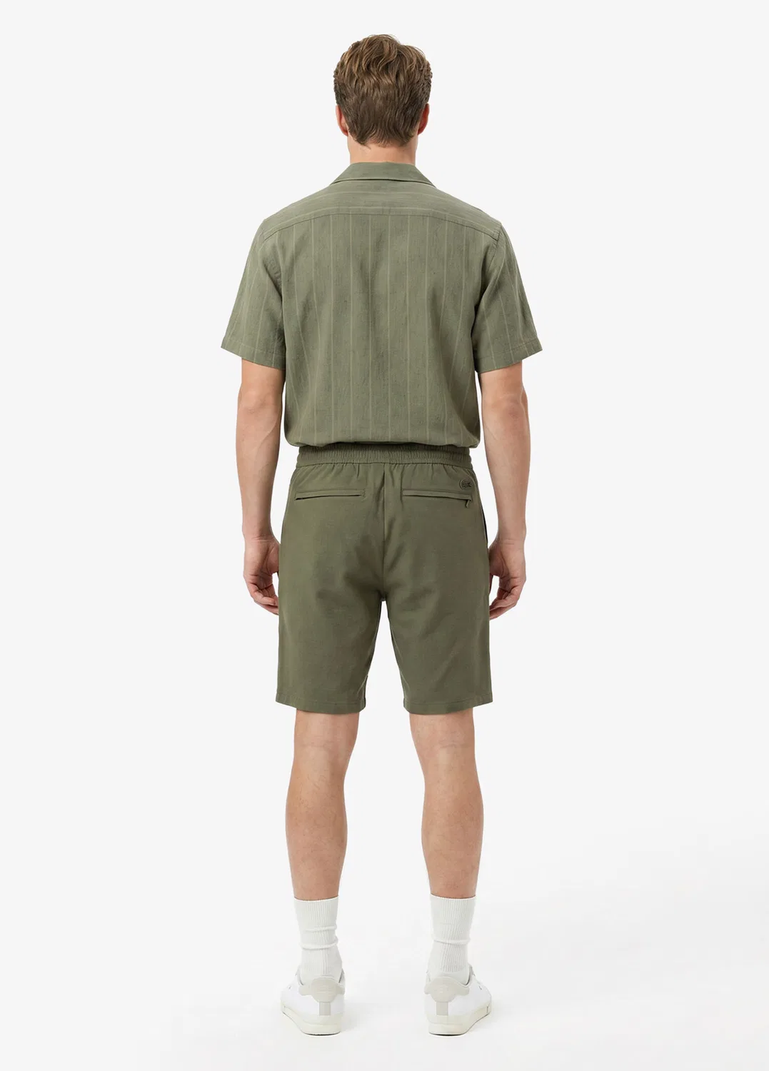 Бермуды tapered fit Lacoste, khaki — фото 2