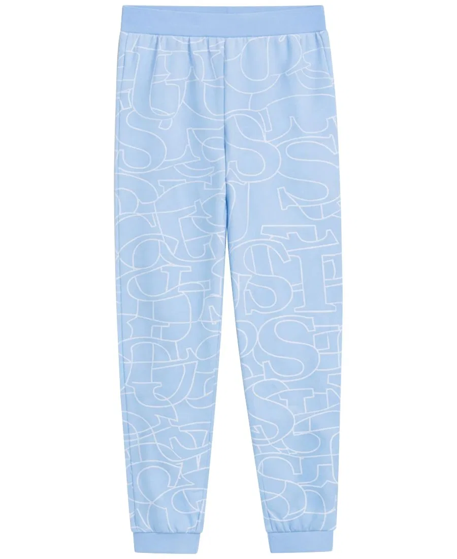 Детские спортивные брюки из французского футера, с принтом GUESS, Blue — фото 2