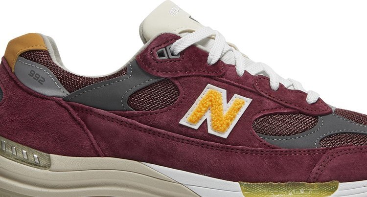 Кроссовки New Balance 992 Made in USA 'Burgundy', красный — фото 3