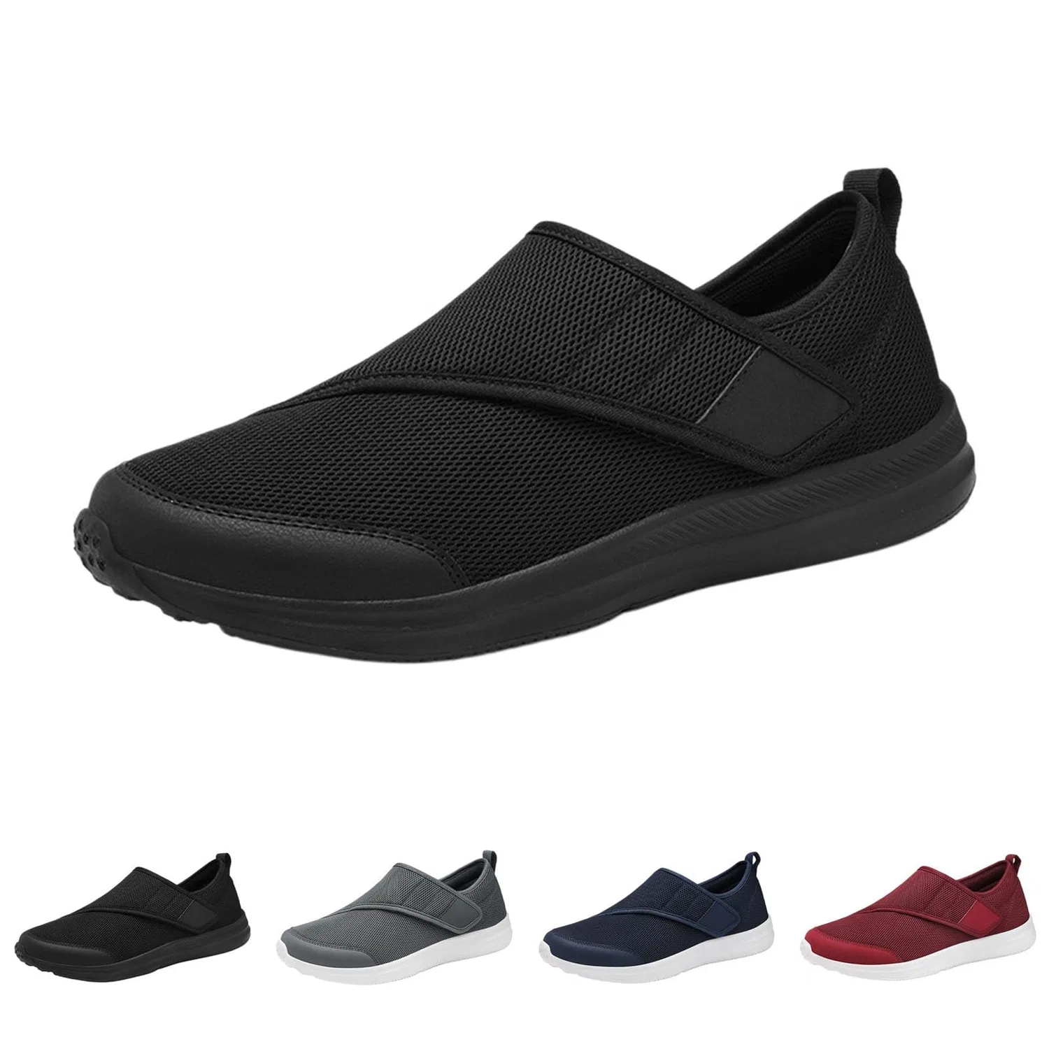 Детские кроссовки из сетки с регулируемым ремешком Breathable Mesh Sneakers, Nero — фото 4