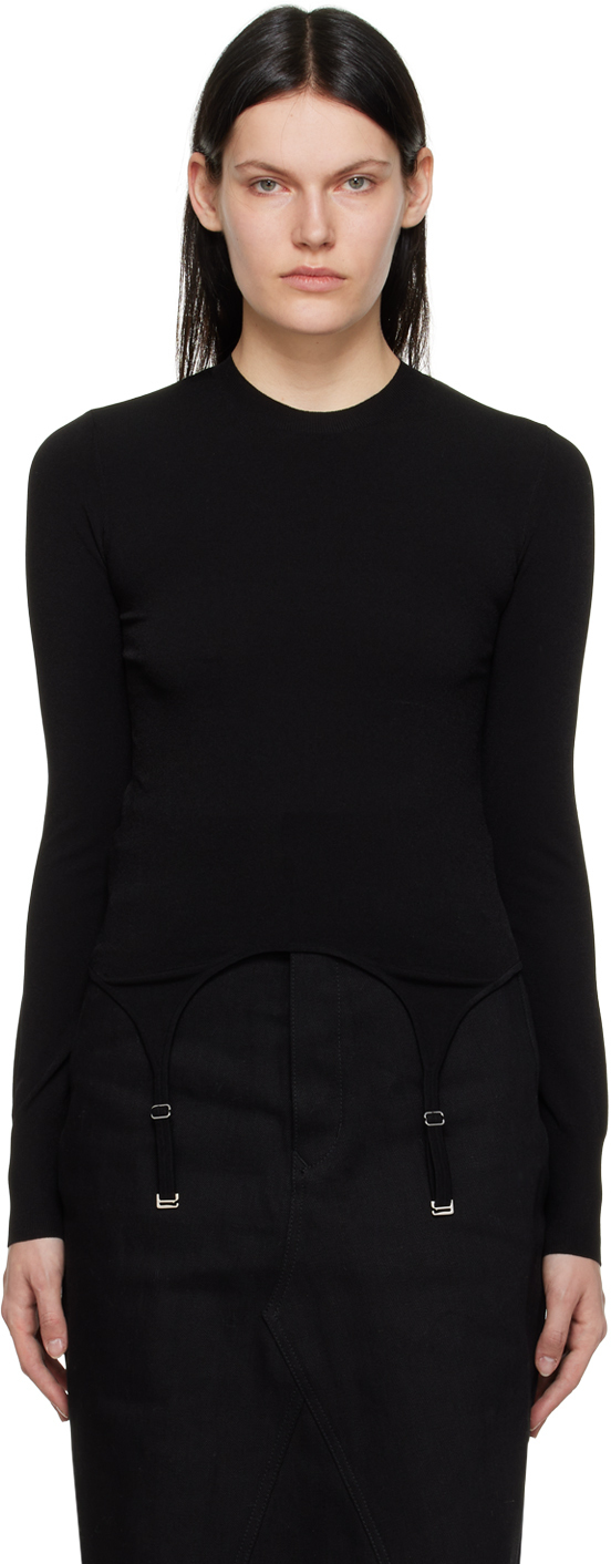 

Черная футболка с длинным рукавом с подвязками Dion Lee, Черный, Черная футболка с длинным рукавом с подвязками Dion Lee
