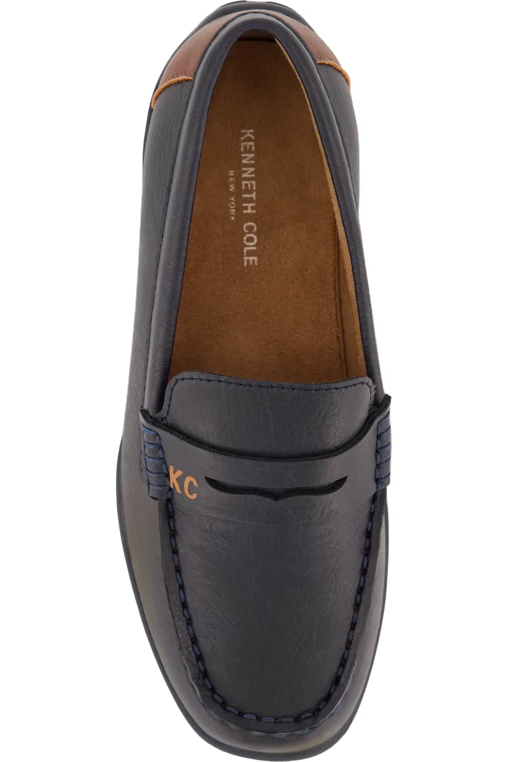 Детские туфли лоферы на плоской подошве Jason Penny Kenneth Cole, темно синий — фото 4