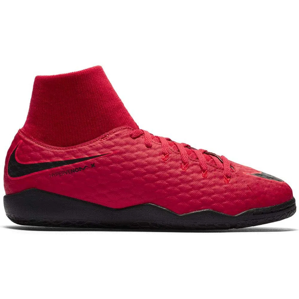 Детские футбольные бутсы для мальчиков Jr Hypervenomx Phelon 3 Df Ic NIKE, Rosso Universität Rot Schwarz Helles Karmesinrot 616 — фото 2