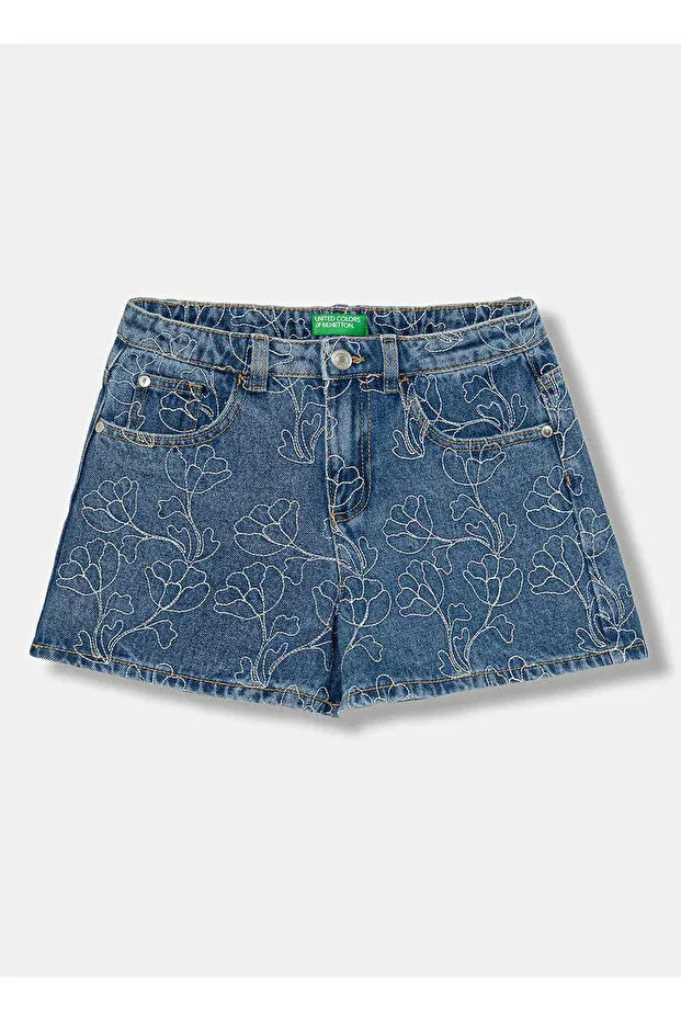 Детские шорты для девочек джинсовые United Colors Of Benetton, Blue