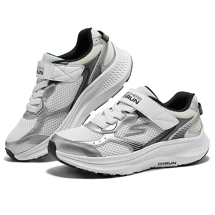 Детские кроссовки дышащие с сетчатым верхом Skechers Kids, White — фото 3