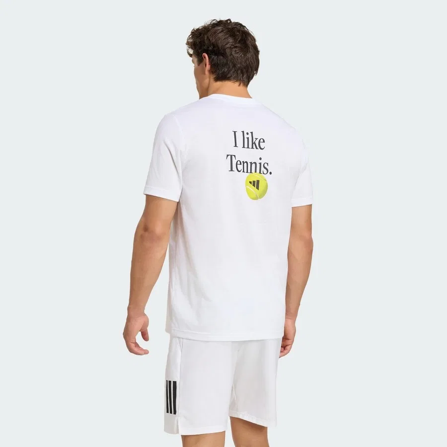 Футболка спортивная с принтом Performance KR2331 Tennis Category Graphic adidas, Бело-черный — фото 2