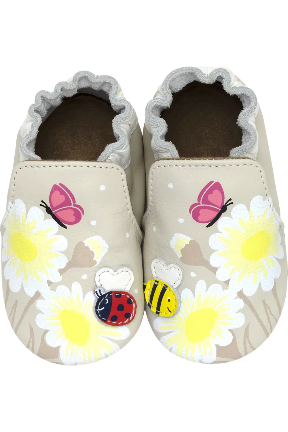 Пинетки для малышей с аппликацией Love Bugs Robeez, серо-коричневый — фото 4