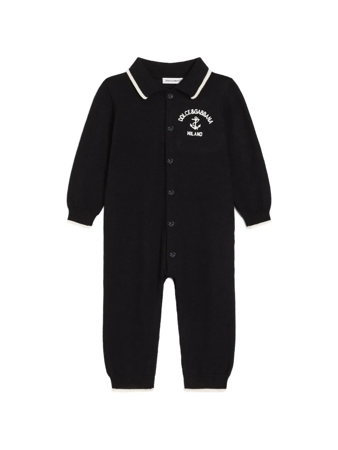Комбинезон из вирджинской шерсти Dolce & Gabbana Kids, черный