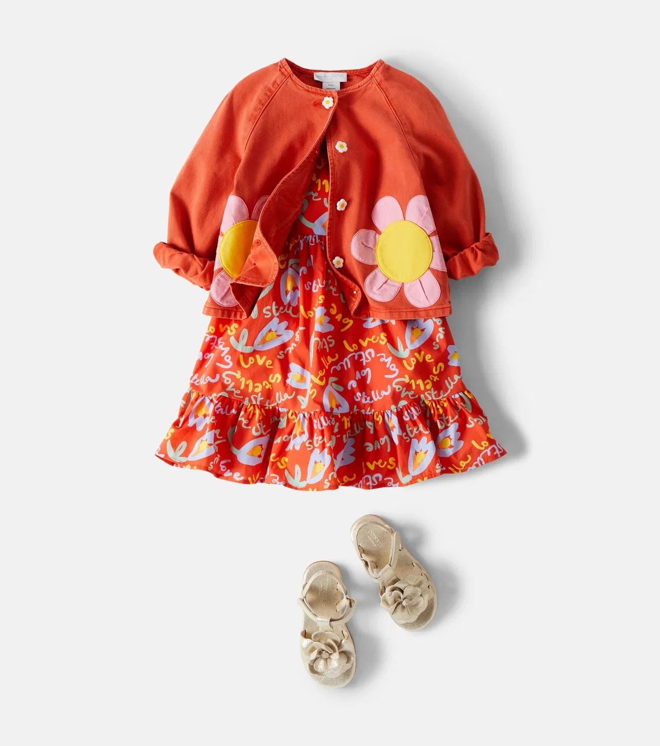 Платье свободного кроя с принтом Stella Mccartney Kids, красный — фото 2
