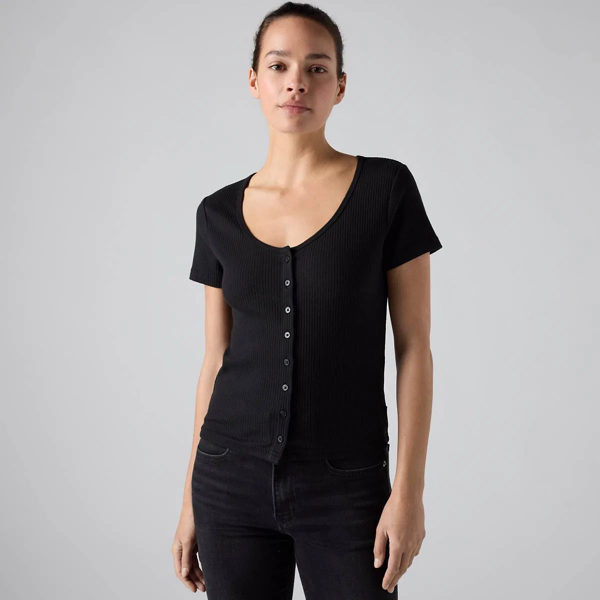 Рубашка с коротким рукавом на пуговицах от Austen Levi's, Anthracite Night - Black