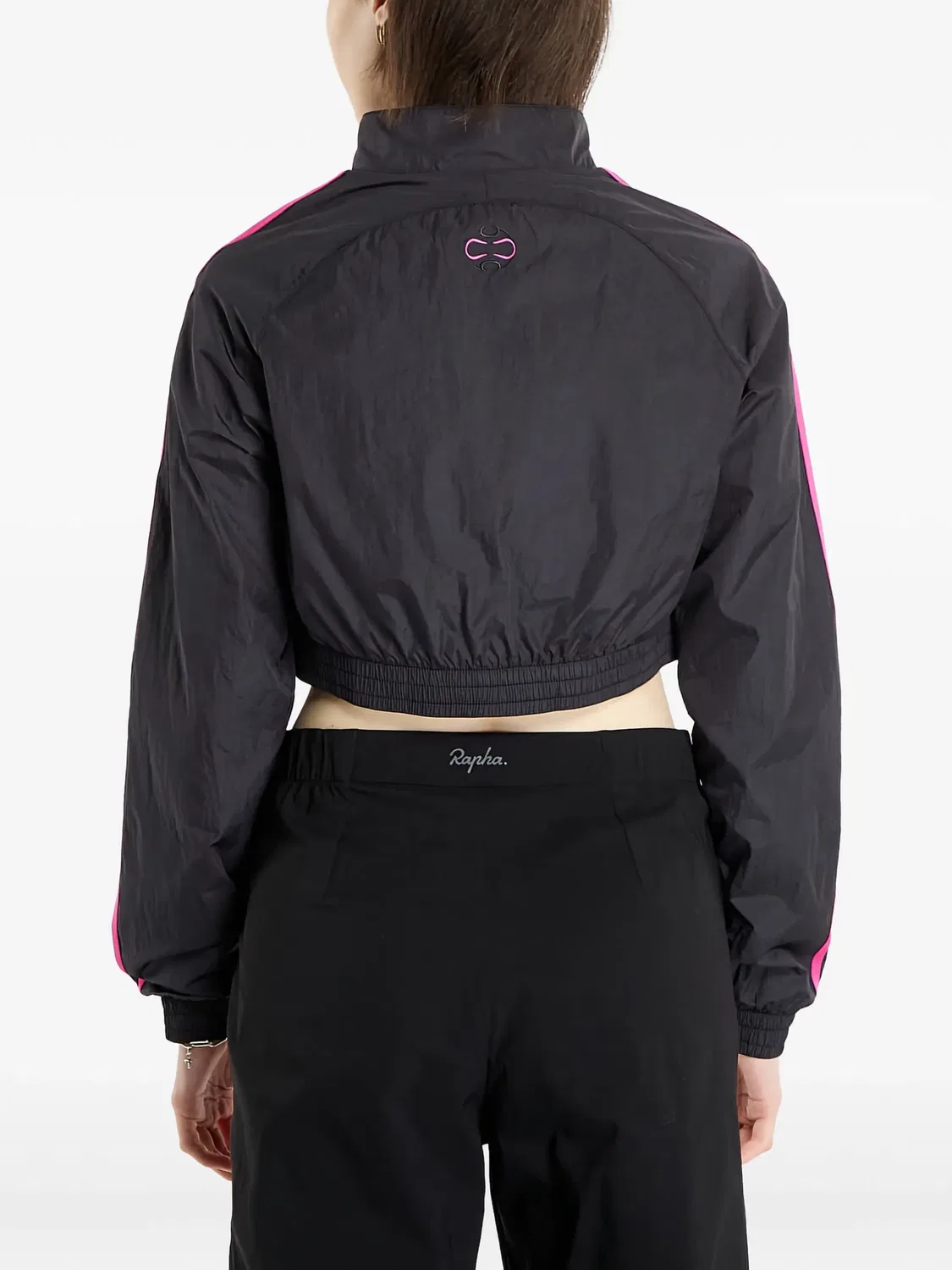 Короткая куртка с молнией и трикотажными деталями Adidas, черный — фото 2