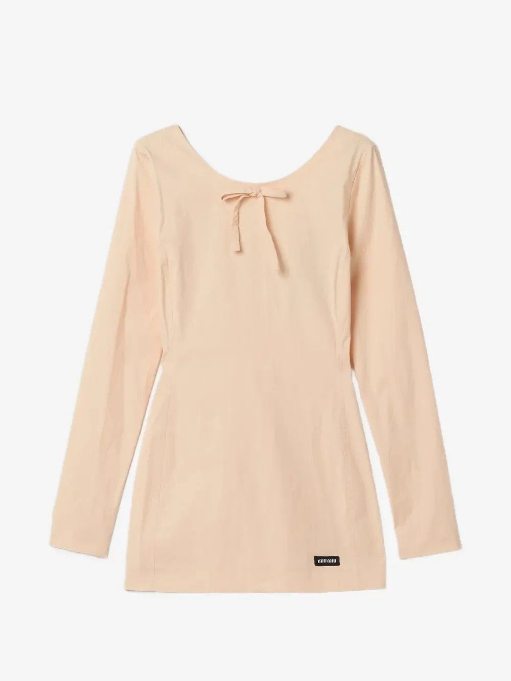 Платье Miu Miu Stretch Poplin Mini, персиковый — фото 3