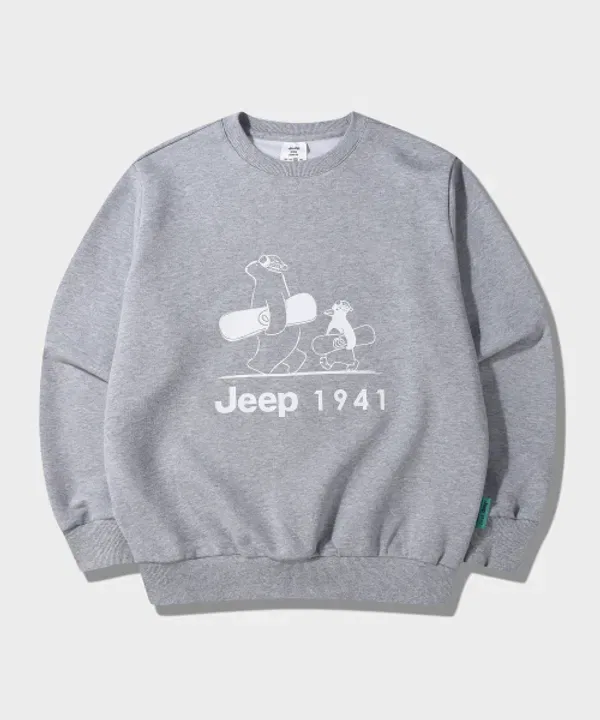Свитшот с принтом пингвин и медведь, Jeepkids, зеленый — фото 2